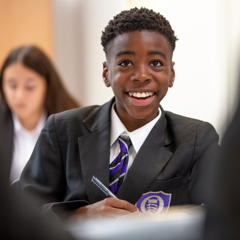 Child at school smiling